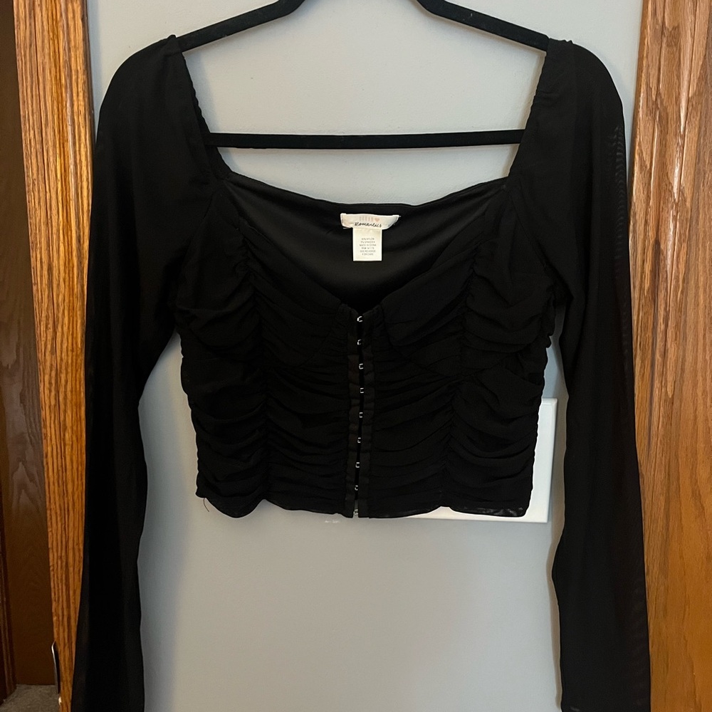 Urban Romantics Long Sleeve Sheer Top Size L